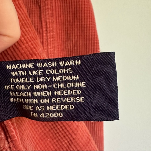 Corduroy Route 66 Salmon Color Full Zip Up Shirt Jacket Size Large - Picture 10 of 10